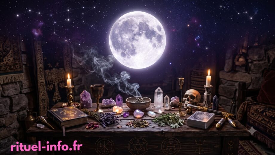Calendrier et calculateur de phase lunaire pour rituels magiques